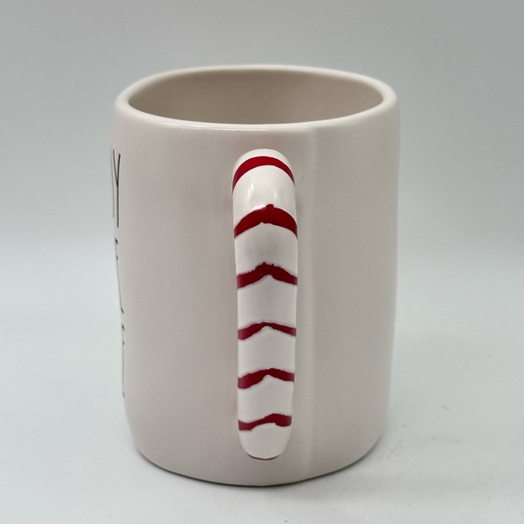 Rae Dunn CANDY CANE LANE Ceramic Holiday Red Mug with Candy Cane Handle - Picture 2 of 5